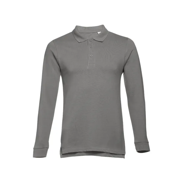 BERN Men's long sleeve polo shirt Grey