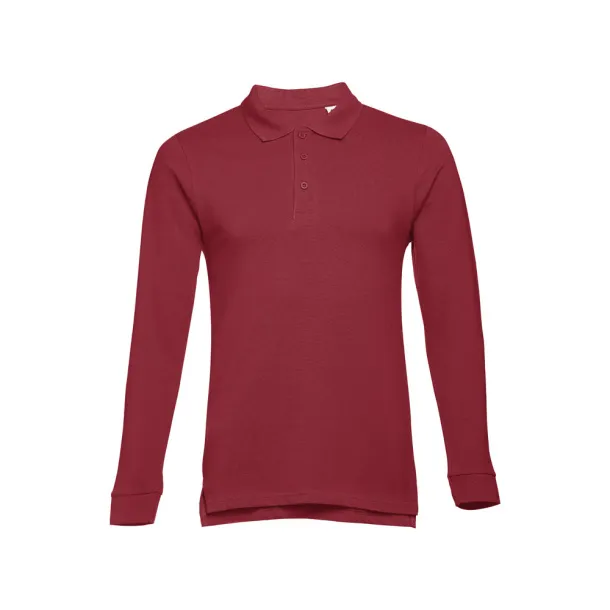 BERN Men's long sleeve polo shirt Burgundy