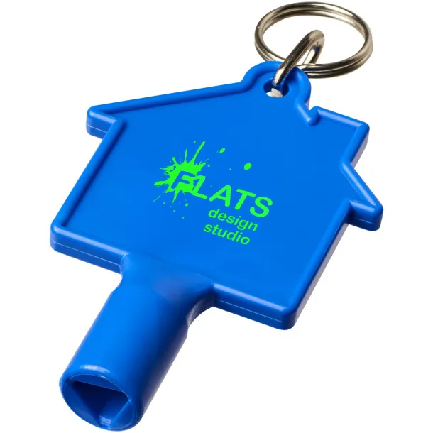 Maximilian house-shaped meterbox key with keychain Blue