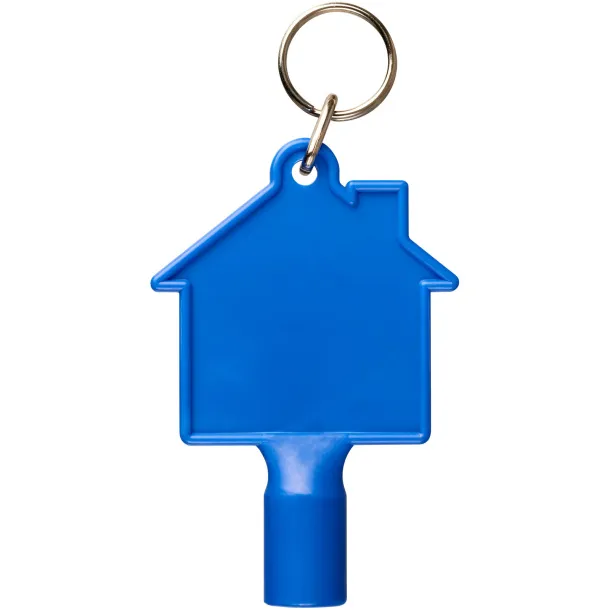 Maximilian house-shaped meterbox key with keychain Blue