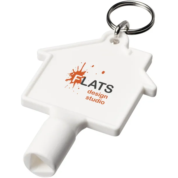 Maximilian house-shaped meterbox key with keychain White