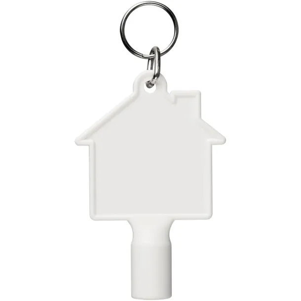 Maximilian house-shaped meterbox key with keychain White