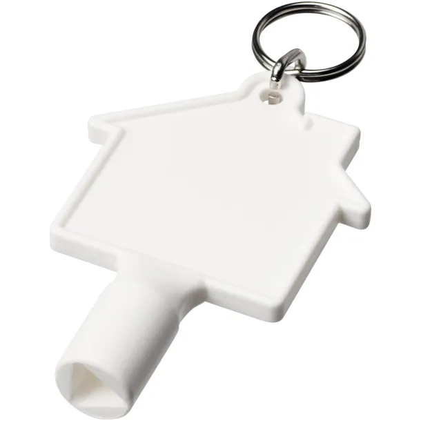 Maximilian house-shaped meterbox key with keychain White