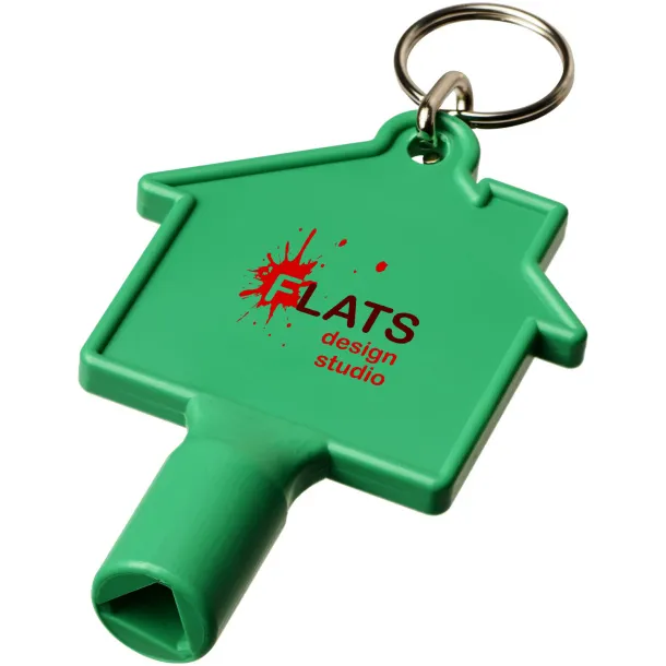 Maximilian house-shaped meterbox key with keychain Green