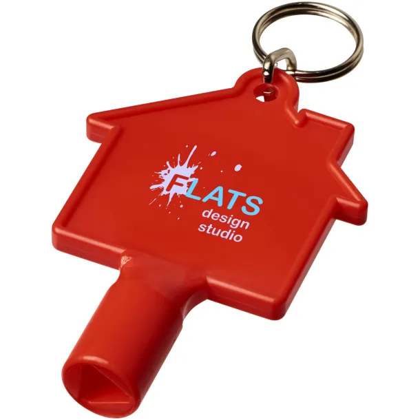 Maximilian house-shaped meterbox key with keychain Red