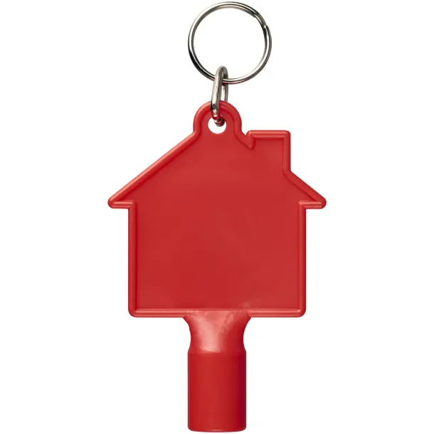 Maximilian house-shaped meterbox key with keychain Red