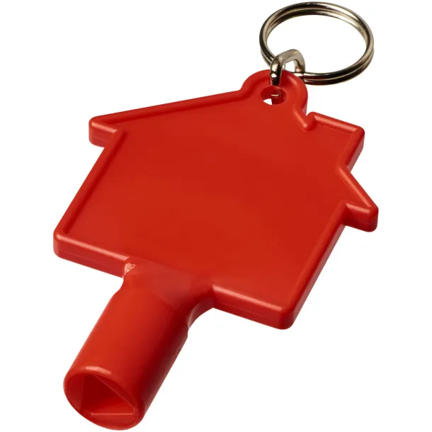 Maximilian house-shaped meterbox key with keychain Red