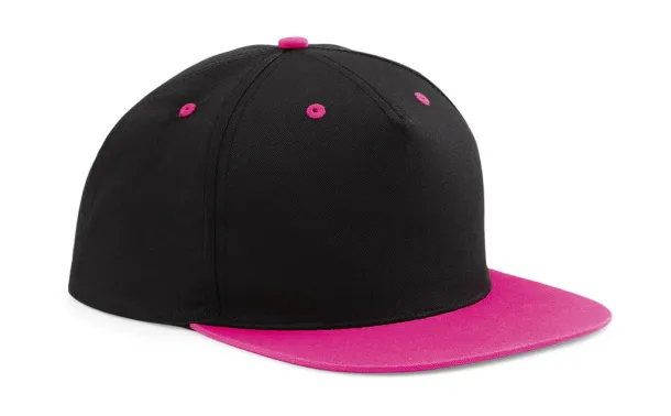  5 Panel Contrast Snapback - Beechfield Black Fuchsia