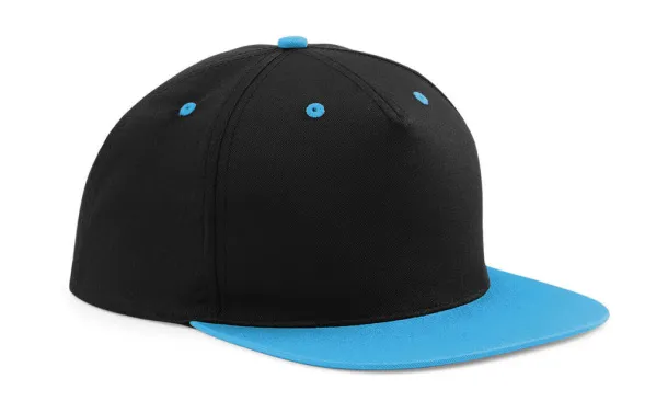  5 Panel Contrast Snapback - Beechfield Black Surf Blue