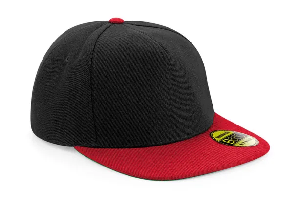  Original Flat Peak Snapback - Beechfield Black Classic Red