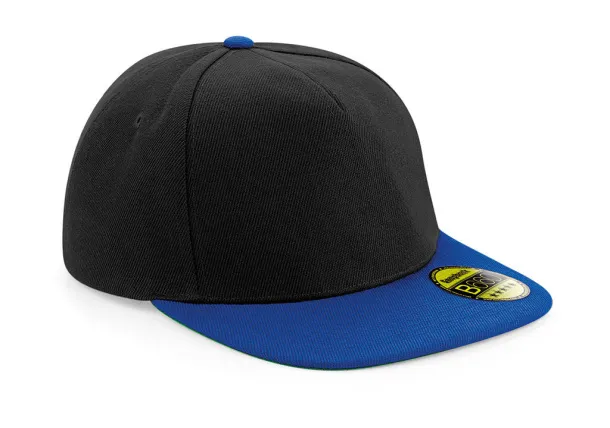  Original Flat Peak Snapback - Beechfield Black Bright Royal