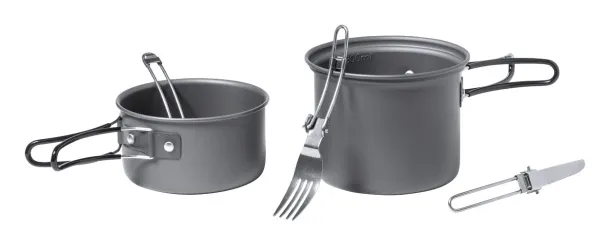 Sondic camping cutlery and pot set Black