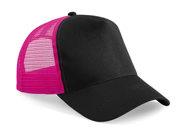  Snapback šilterica - 5 panela - Beechfield Crna Fuchsia