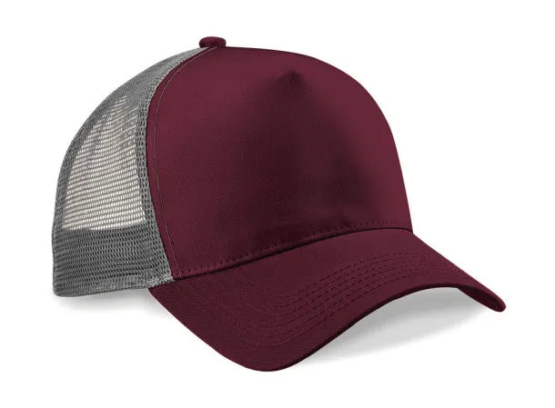  Snapback šilterica - 5 panela - Beechfield burgundac Siva