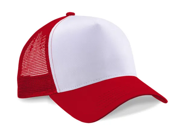  Snapback šilterica - 5 panela - Beechfield Classic Red Bijela