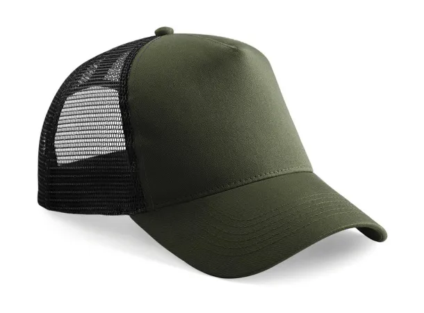  Snapback šilterica - 5 panela - Beechfield Olive Green Crna