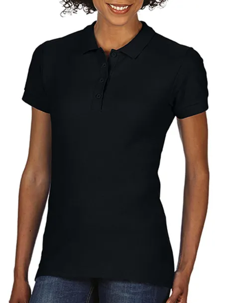  Softstyle® dvostruki pique ženska polo majica, 177 g/m² - Gildan Crna