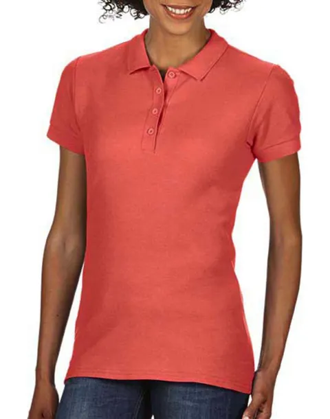  Softstyle® dvostruki pique ženska polo majica - Gildan Bright Salmon