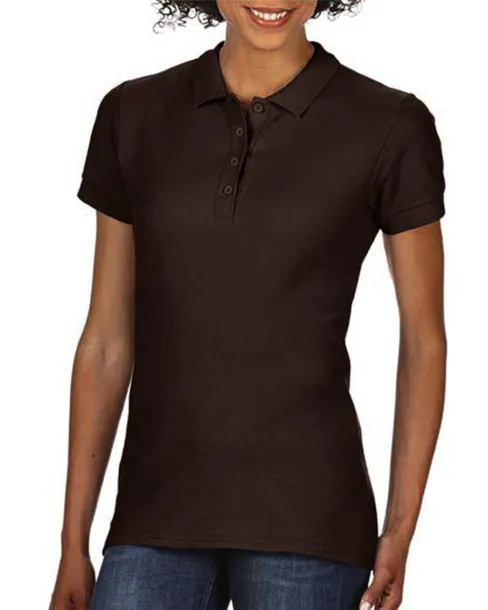  Softstyle® dvostruki pique ženska polo majica, 177 g/m² - Gildan Dark Chocolate