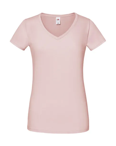  Ladies' Iconic 150 V Neck T - Fruit of the Loom Powder Rose