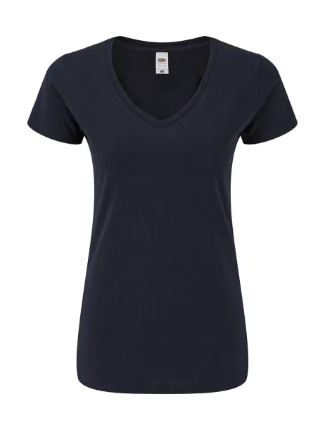  Ladies' Iconic 150 V Neck T - Fruit of the Loom Deep Navy