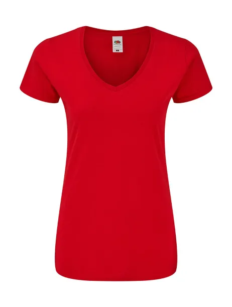  Ladies' Iconic 150 V Neck T - Fruit of the Loom Crvena