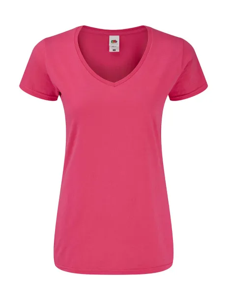  Ladies' Iconic 150 V Neck T - Fruit of the Loom Fuchsia