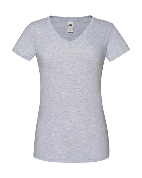  Ladies' Iconic 150 V Neck T - Fruit of the Loom Heather Grey