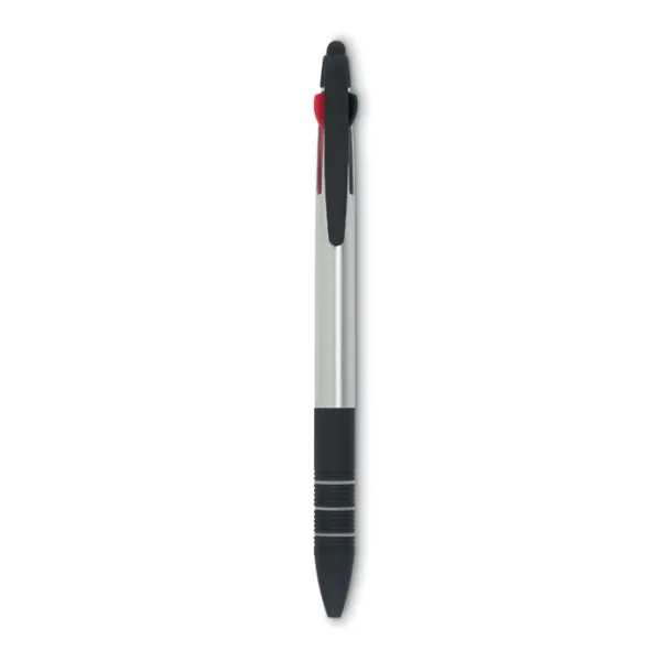 MULTIPEN 3 colour ink pen with stylus Silver