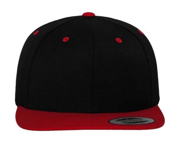  Classic Snapback 2-Tone Cap - Classics Black Crvena