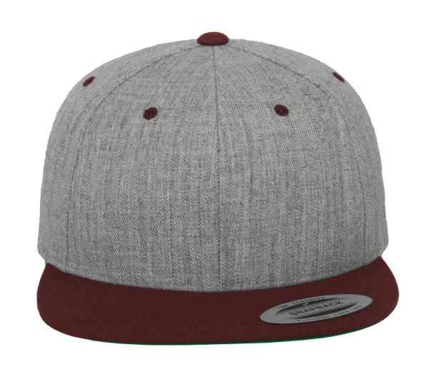  Classic Snapback 2-Tone Cap - Classics Heather Grey Maroon