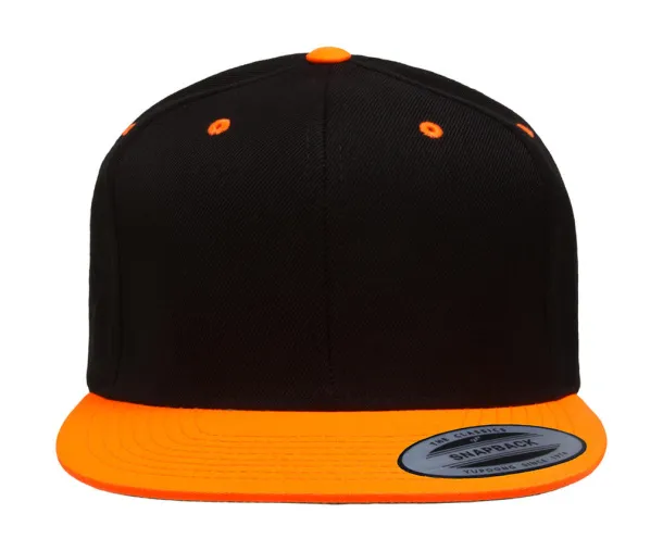  Classic Snapback 2-Tone Cap - Classics Black Neon Orange