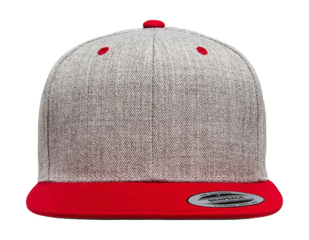  Classic Snapback 2-Tone Cap - Classics Heather Crvena