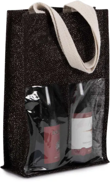  JUTE BOTTLE BAG - Kimood Black Vino