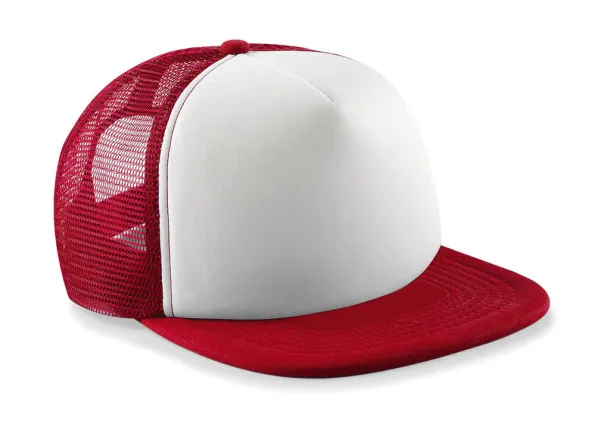  Vintage snapback šilterica - 5 panela - Beechfield Classic Red Bijela