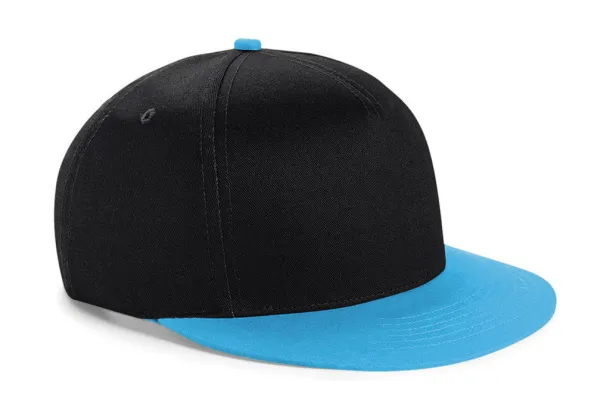  Dječja snapback šilterica - 6 panela - Beechfield Crna Surf Blue