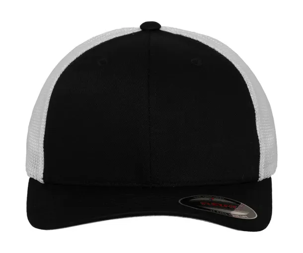  Mesh Trucker 2-Tone Cap - Flexfit Black Bijela