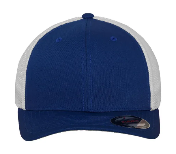  Mesh Trucker 2-Tone Cap - Flexfit Royal Bijela