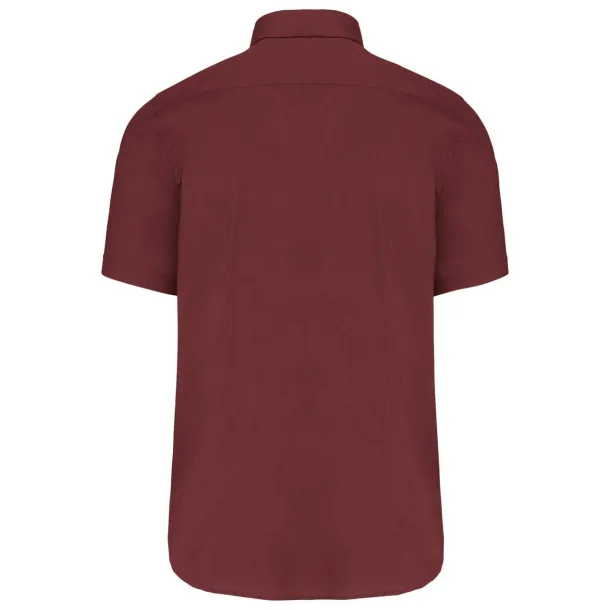  SHORT-SLEEVED COTTON/ELASTANE SHIRT - Kariban Wine