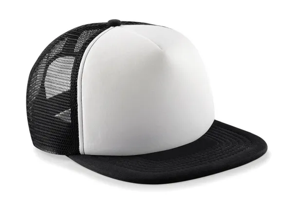  Dječja vintage snapback šilterica - 5 panela - Beechfield Crna Bijela