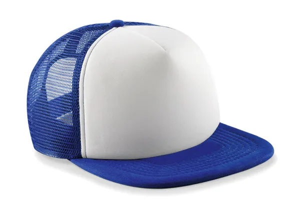  Dječja vintage snapback šilterica - 5 panela - Beechfield Svijetlo kraljevski plava Bijela
