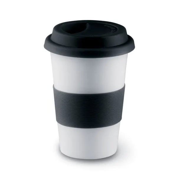 TRIBECA Ceramic mug w/ lid and sleeve Black