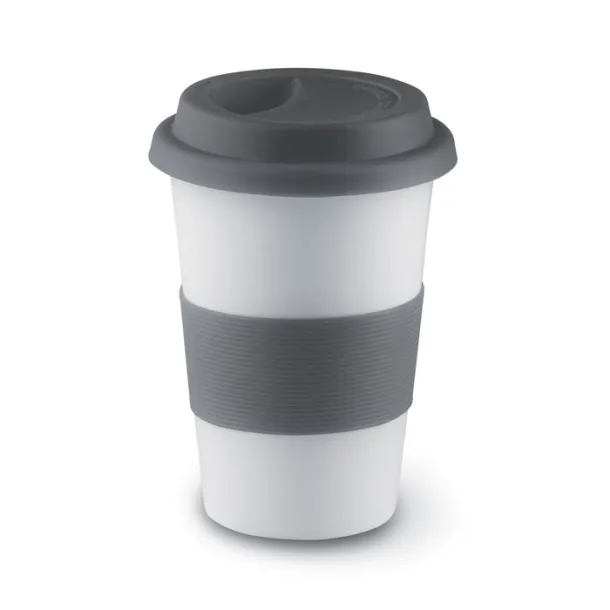 TRIBECA Ceramic mug w/ lid and sleeve Grey