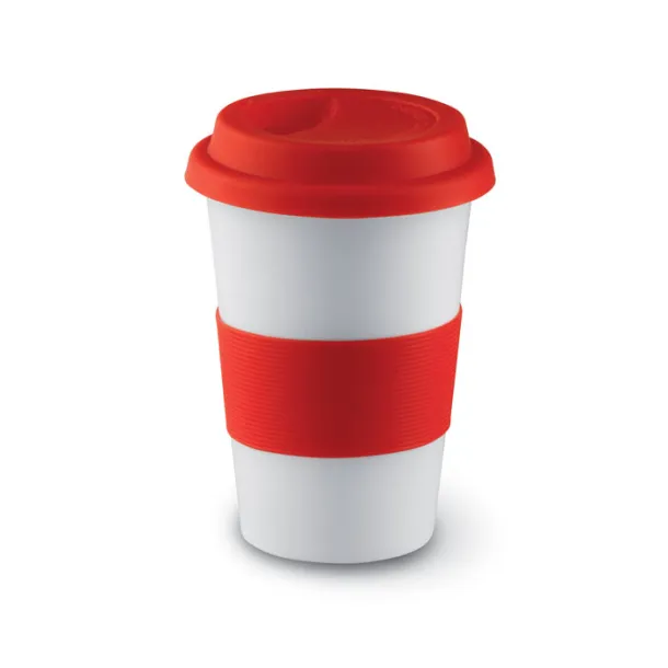 TRIBECA keramička putna šalica, 400 ml Crvena