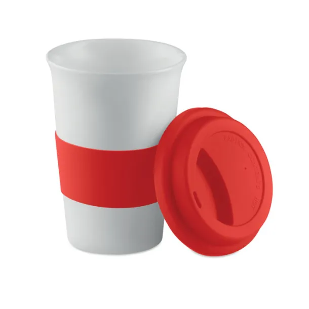 TRIBECA keramička putna šalica, 400 ml Crvena