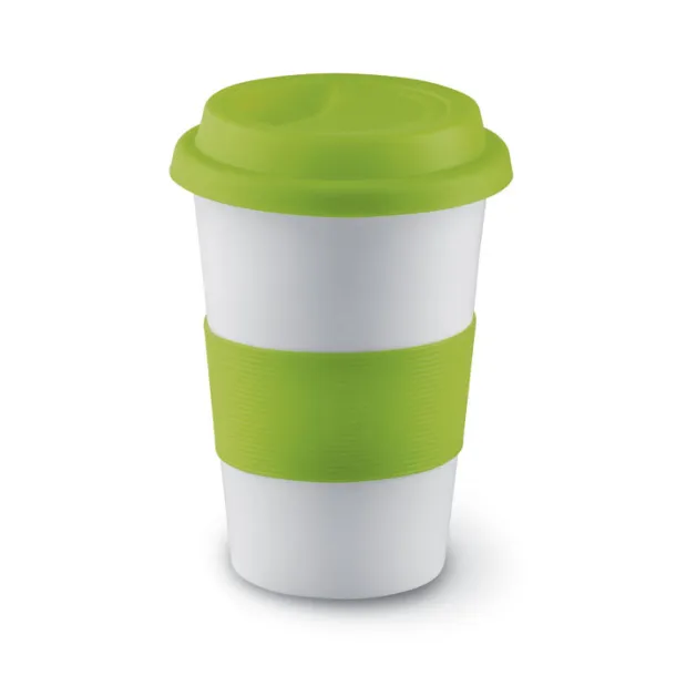 TRIBECA Ceramic mug w/ lid and sleeve Lime