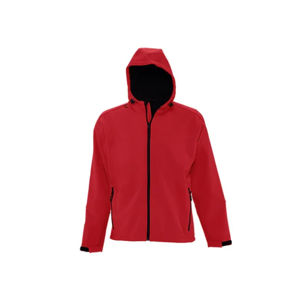 PROTECT MEN softshell hooded jacket - EXPLODE Red