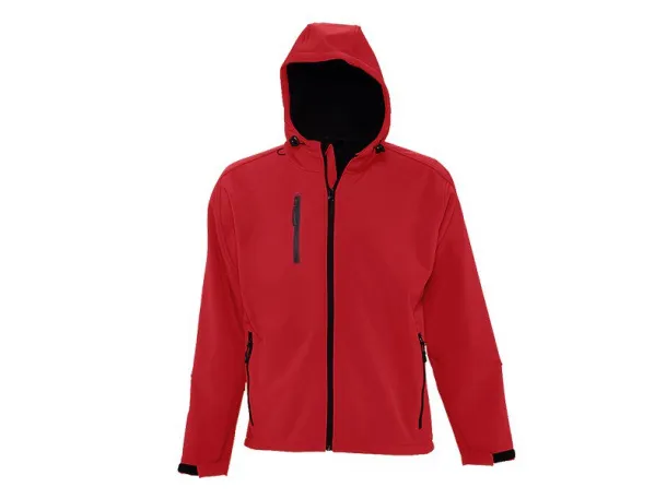 PROTECT MEN softshell hooded jacket - EXPLODE Red