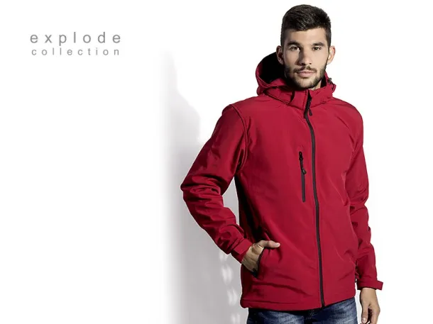 PROTECT MEN softshell hooded jacket - EXPLODE Red