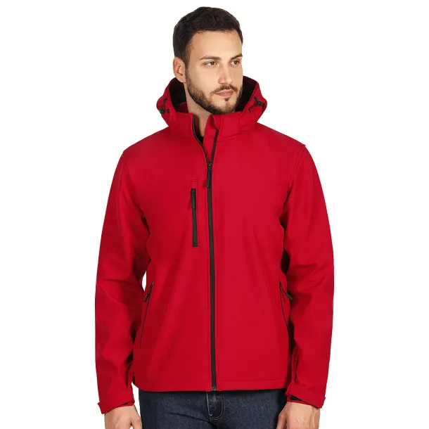 PROTECT MEN softshell hooded jacket - EXPLODE Red